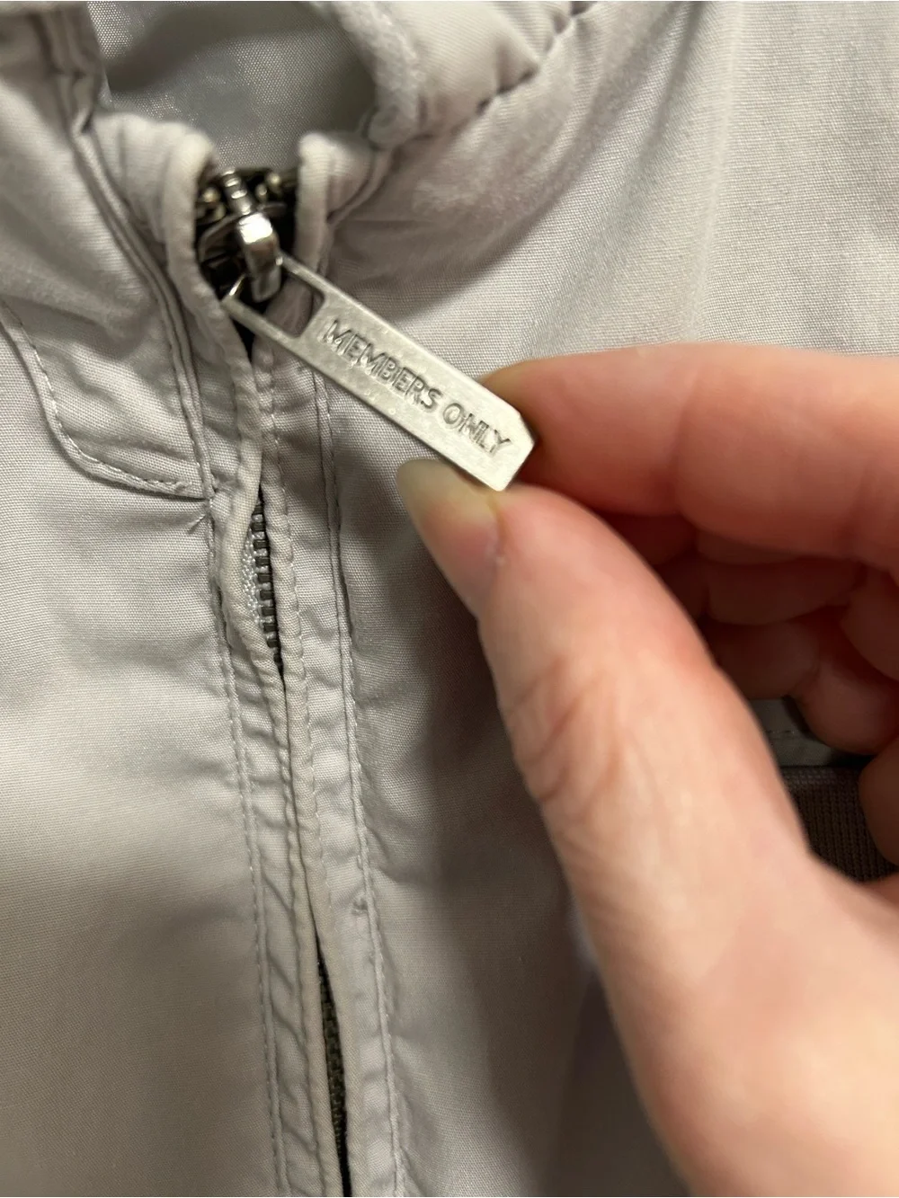 Members Only Light Gray Men's Bomber Jacket Vintage